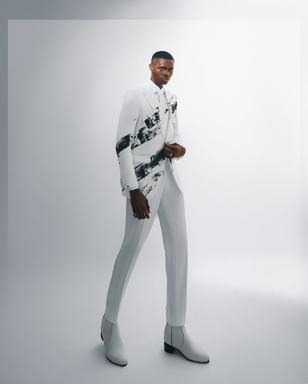 Single-Breasted White Suit
