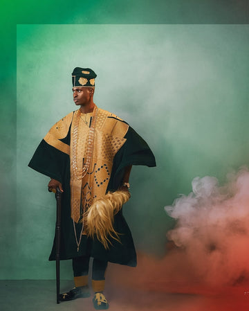Emerald Green Velvet Agbada