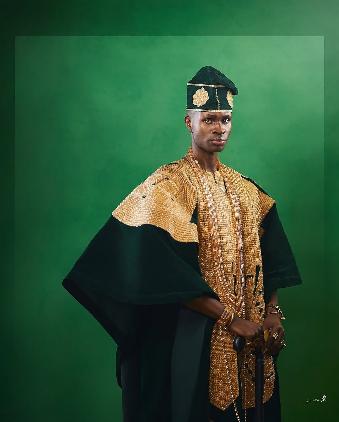 Emerald Green Velvet Agbada
